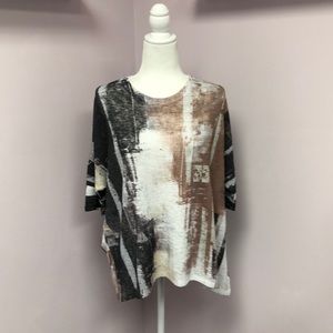 Jess & Jane USA Sheer Top with Sleeves sz Medium